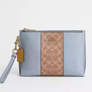 Coach signature color lock wristlet clutch